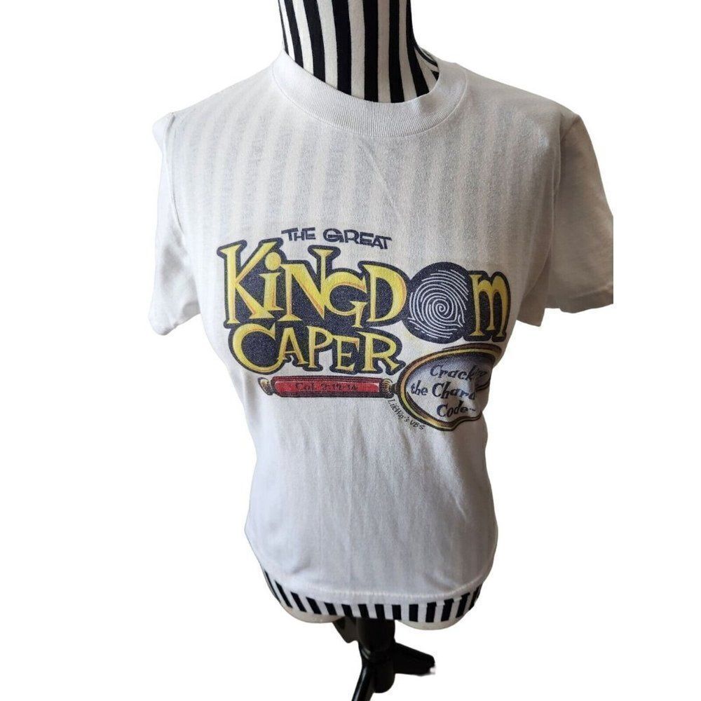 Vintage Y2K Kingdom Caper White Graphic T-shirt S Christian Religious Jesus